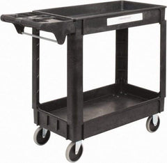 Value Collection - 500 Lb Capacity, 17" Wide x 39-3/4" Long x 33-1/4" High Shelf Cart - 2 Shelf, Plastic, 2 Rigid/2 Swivel Casters - A1 Tooling