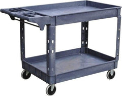 Value Collection - 500 Lb Capacity, 25-1/2" Wide x 46" Long x 33-1/4" High Shelf Cart - 2 Shelf, Plastic, 2 Rigid/2 Swivel Casters - A1 Tooling