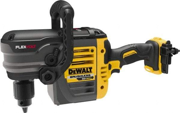 DeWALT - 60 Volt 1/2" Chuck Right Angle Handle Cordless Drill - 0-300 & 0-1200 RPM, Keyed Chuck, Lithium-Ion Batteries Not Included - A1 Tooling