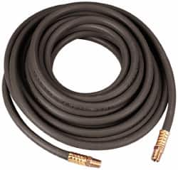 Value Collection - 1/2" ID x 0.787" OD 25' Long Multipurpose Air Hose - MNPT x MNPT Ends, 200 Working psi, 1/2" Fitting, Black - A1 Tooling