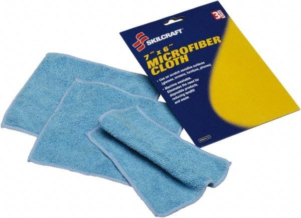 Ability One - Reusable Microfiber Wipes - 6" x 7" Sheet Size, Blue - A1 Tooling