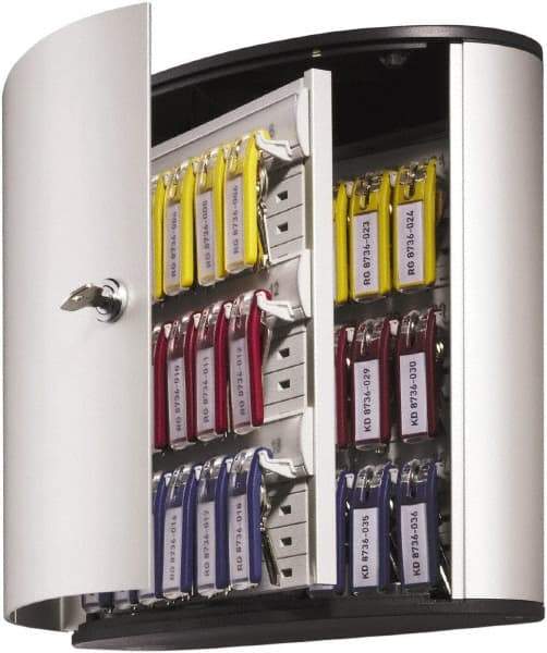 DURABLE - 36 Keys, Silver Key Storage Cabinet - 11-3/4" Wide x 4-5/8" Deep x 11" High - A1 Tooling