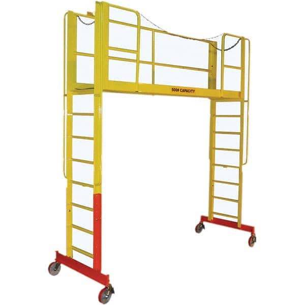 TRI-ARC - Rolling & Wall Mounted Ladders & Platforms Type: Double Entry Work Platform Style: Adjustable Height - A1 Tooling