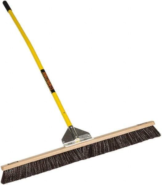 SEYMOUR-MIDWEST - 36" General Purpose Polypropylene Push Broom - 3" Bristle Length, Wood Block, Bolt-On Handle Connection, Handle Included - A1 Tooling