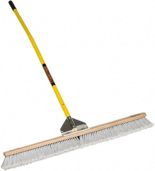 SEYMOUR-MIDWEST - 24" Fine Particle Polypropylene Push Broom - 3" Bristle Length, Wood Block, Bolt-On Handle Connection, Handle Included - A1 Tooling