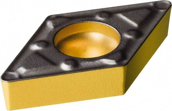 Sandvik Coromant - DCMX21.51 WF Grade 1515 Carbide Turning Insert - TiCN/AI2O3/TiN Finish, 55° Diamond, 1/4" Inscr Circle, 3/32" Thick, 1/64" Corner Radius - A1 Tooling