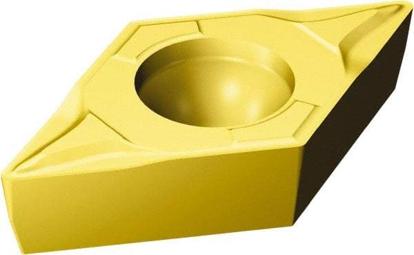 Sandvik Coromant - DCMT32.51 MF Grade 2025 Carbide Turning Insert - TiCN/AI2O3/TiN Finish, 55° Diamond, 3/8" Inscr Circle, 5/32" Thick, 1/64" Corner Radius - A1 Tooling