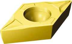 Sandvik Coromant - DCMT32.51 MF Grade 2025 Carbide Turning Insert - TiCN/AI2O3/TiN Finish, 55° Diamond, 3/8" Inscr Circle, 5/32" Thick, 1/64" Corner Radius - A1 Tooling