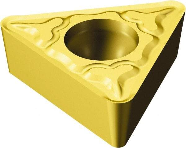 Sandvik Coromant - TCMT1.81.51 KM Grade 3005 Carbide Turning Insert - TiCN/Al2O3/TiN Finish, 60° Triangle, 7/32" Inscr Circle, 3/32" Thick, 1/64" Corner Radius - A1 Tooling