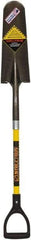 SEYMOUR-MIDWEST - 16" High x 5-1/2" Wide Round Steel Spade - 29" Long Fiberglass D-Grip Handle, Front Turned - A1 Tooling