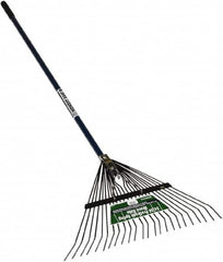 SEYMOUR-MIDWEST - Spring Brace Rake with 54" Straight Aluminum Handle - 1/2" Blade Width, 24 Tines, 13" Tine Length - A1 Tooling