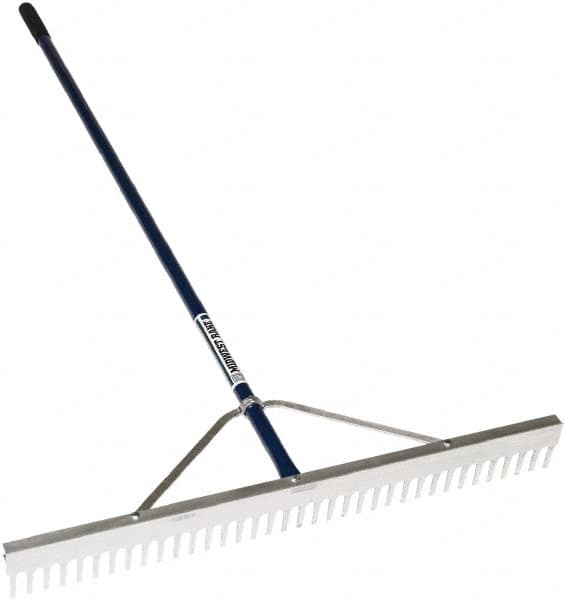 SEYMOUR-MIDWEST - Landscape Rake with 66" Straight Aluminum Handle - 1/2" Blade Width, 24 Tines, 2-1/2" Tine Length - A1 Tooling