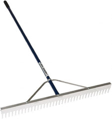 SEYMOUR-MIDWEST - Landscape Rake with 66" Straight Aluminum Handle - 1/2" Blade Width, 24 Tines, 2-1/2" Tine Length - A1 Tooling