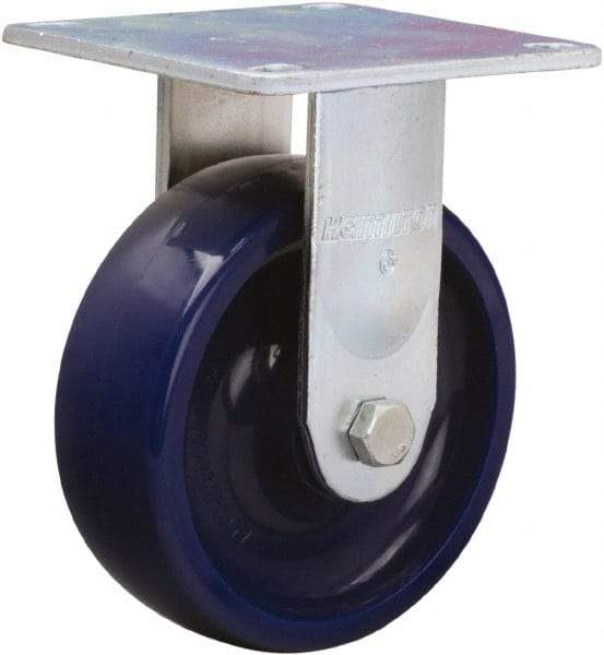 Hamilton - 6" Diam x 2" Wide x 7-1/2" OAH Top Plate Mount Rigid Caster - Polyurethane, 900 Lb Capacity, Sealed Precision Ball Bearing, 5 x 5-1/2" Plate - A1 Tooling