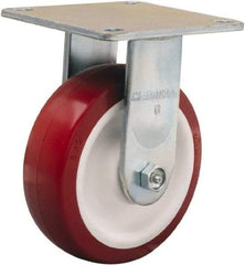 Hamilton - 6" Diam x 2" Wide x 7-1/2" OAH Top Plate Mount Rigid Caster - Polyurethane Mold on Polypropylene, 900 Lb Capacity, Straight Roller Bearing, 5 x 5-1/2" Plate - A1 Tooling