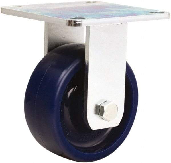 Hamilton - 5" Diam x 2" Wide x 6-1/2" OAH Top Plate Mount Rigid Caster - Polyurethane, 900 Lb Capacity, Sealed Precision Ball Bearing, 5 x 5-1/2" Plate - A1 Tooling