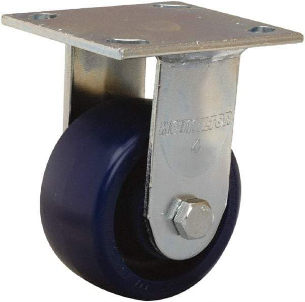 Hamilton - 4" Diam x 2" Wide x 5-5/8" OAH Top Plate Mount Rigid Caster - Polyurethane, 750 Lb Capacity, Sealed Precision Ball Bearing, 4 x 4-1/2" Plate - A1 Tooling