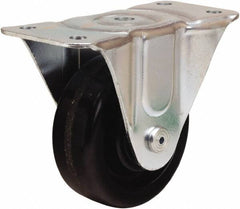 Hamilton - 4" Diam x 1-1/2" Wide x 5" OAH Top Plate Mount Rigid Caster - Phenolic, 375 Lb Capacity, Straight Roller Bearing, 3 x 6-3/16" Plate - A1 Tooling