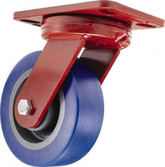 Hamilton - 6" Diam x 2" Wide x 7-3/4" OAH Top Plate Mount Swivel Caster - Polyurethane, 1,300 Lb Capacity, Sealed Precision Ball Bearing, 4-1/2 x 6-1/2" Plate - A1 Tooling