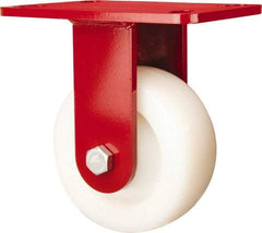 Hamilton - 5" Diam x 2" Wide x 6-1/2" OAH Top Plate Mount Rigid Caster - Nylon, 900 Lb Capacity, Sealed Precision Ball Bearing, 4 x 5" Plate - A1 Tooling