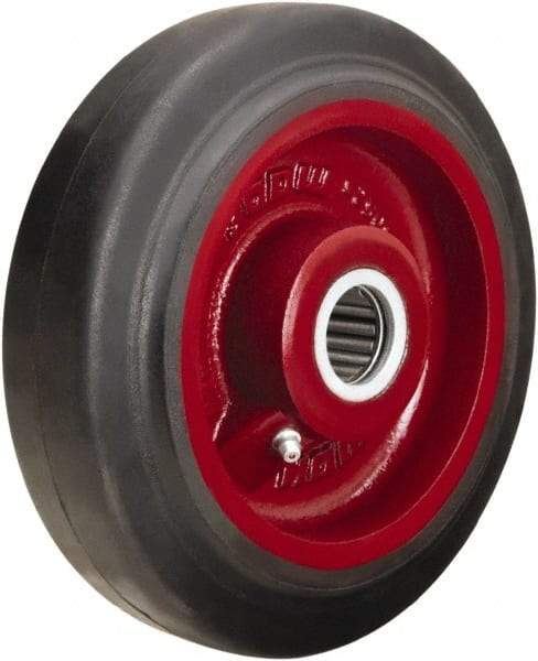 Hamilton - 7 Inch Diameter x 2 Inch Wide, Rubber on Cast Iron Caster Wheel - 450 Lb. Capacity, 2-1/4 Inch Hub Length, 5/8 Inch Axle Diameter, Straight Roller Bearing - A1 Tooling