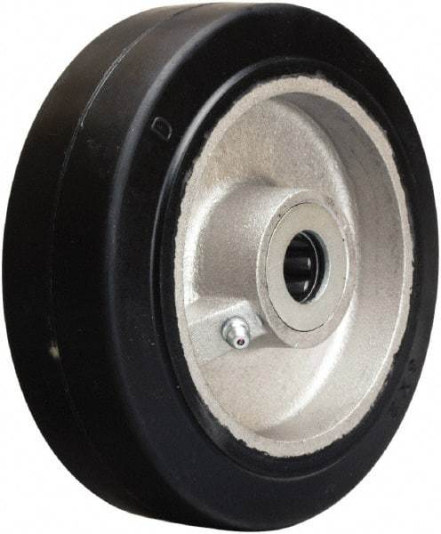 Hamilton - 6 Inch Diameter x 2 Inch Wide, Rubber on Aluminum Caster Wheel - 410 Lb. Capacity, 2-1/4 Inch Hub Length, 3/4 Inch Axle Diameter, Straight Roller Bearing - A1 Tooling