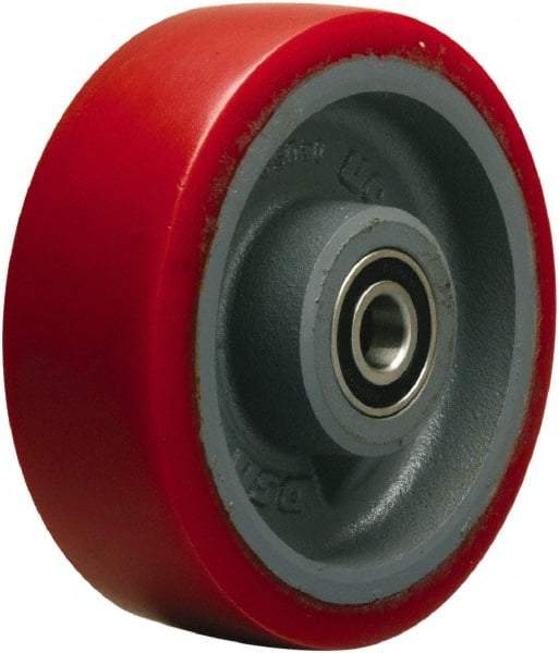 Hamilton - 6 Inch Diameter x 2 Inch Wide, Polyurethane on Cast Iron Caster Wheel - 1,400 Lb. Capacity, 2-1/4 Inch Hub Length, 1/2 Inch Axle Diameter, Precision Ball Bearing - A1 Tooling