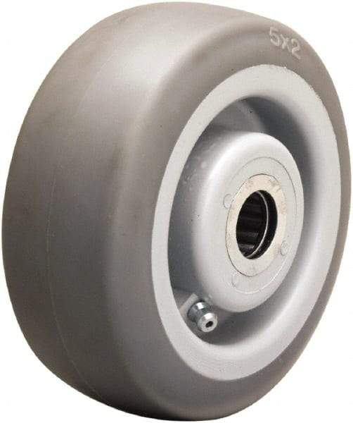 Hamilton - 5 Inch Diameter x 2 Inch Wide, Rubber on Thermoplastic Caster Wheel - 350 Lb. Capacity, 2-3/16 Inch Hub Length, 3/4 Inch Axle Diameter, Straight Roller Bearing - A1 Tooling