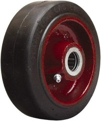 Hamilton - 5 Inch Diameter x 2 Inch Wide, Rubber on Cast Iron Caster Wheel - 350 Lb. Capacity, 2-1/4 Inch Hub Length, 1/2 Inch Axle Diameter, Straight Roller Bearing - A1 Tooling