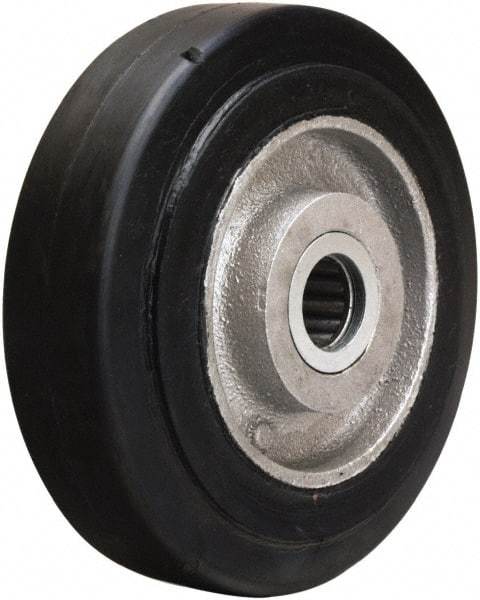 Hamilton - 5 Inch Diameter x 1-1/2 Inch Wide, Rubber on Aluminum Caster Wheel - 240 Lb. Capacity, 1-3/4 Inch Hub Length, 3/4 Inch Axle Diameter, Straight Roller Bearing - A1 Tooling