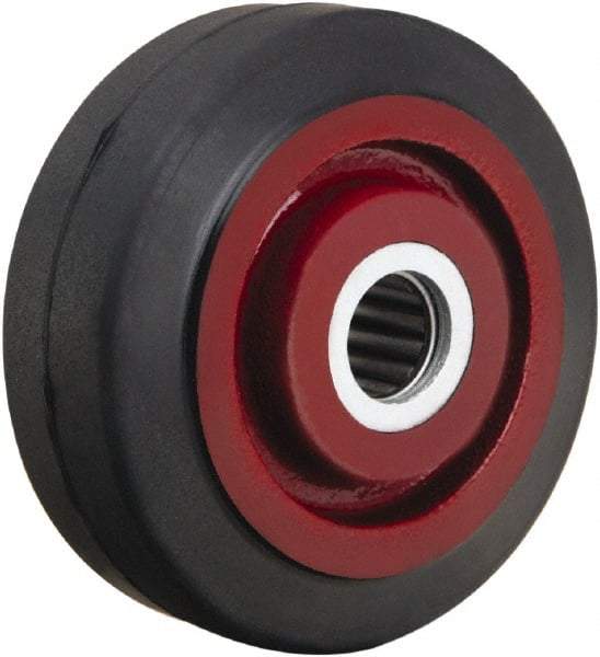 Hamilton - 4 Inch Diameter x 1-1/2 Inch Wide, Rubber on Cast Iron Caster Wheel - 200 Lb. Capacity, 1-5/8 Inch Hub Length, 5/8 Inch Axle Diameter, Straight Roller Bearing - A1 Tooling