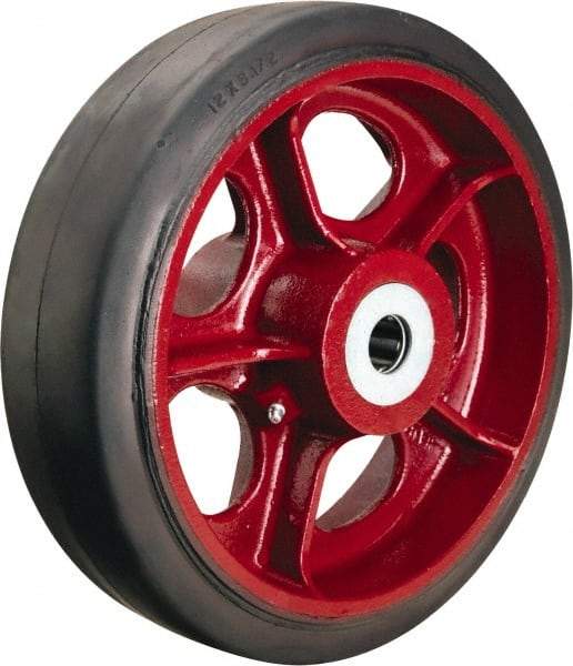 Hamilton - 12 Inch Diameter x 3-1/2 Inch Wide, Rubber on Cast Iron Caster Wheel - 1,370 Lb. Capacity, 4-1/4 Inch Hub Length, 1 Inch Axle Diameter, Straight Roller Bearing - A1 Tooling