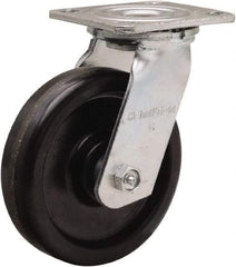 Hamilton - 6" Diam x 1-1/2" Wide x 7-1/2" OAH Top Plate Mount Swivel Caster - Phenolic, 550 Lb Capacity, Straight Roller Bearing, 4 x 4-1/2" Plate - A1 Tooling