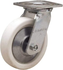 Hamilton - 6" Diam x 1-1/2" Wide x 7-1/2" OAH Top Plate Mount Swivel Caster - Polyolefin, 525 Lb Capacity, Delrin Bearing, 4 x 4-1/2" Plate - A1 Tooling