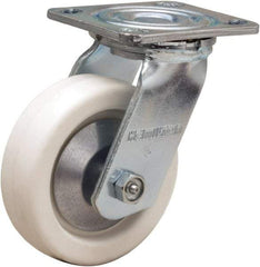 Hamilton - 5" Diam x 1-1/2" Wide x 6-1/2" OAH Top Plate Mount Swivel Caster - Polyolefin, 400 Lb Capacity, Delrin Bearing, 4 x 4-1/2" Plate - A1 Tooling