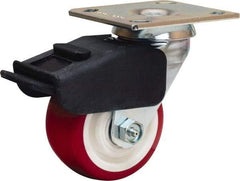 Hamilton - 4" Diam x 2" Wide x 5-5/8" OAH Top Plate Mount Swivel Caster - Polyurethane Mold on Polypropylene, 750 Lb Capacity, Straight Roller Bearing, 4 x 4-1/2" Plate - A1 Tooling