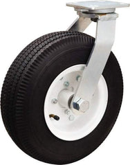 Hamilton - 12" Diam, Rubber Swivel Caster - 625 Lb Capacity, Top Plate Mount, 4" x 5" Plate, Straight Roller Bearing - A1 Tooling