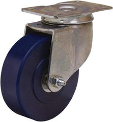 Hamilton - 4" Diam x 1-1/4" Wide x 5" OAH Top Plate Mount Swivel Caster - Polyurethane, 325 Lb Capacity, Straight Roller Bearing, 2-1/2 x 3-3/4" Plate - A1 Tooling