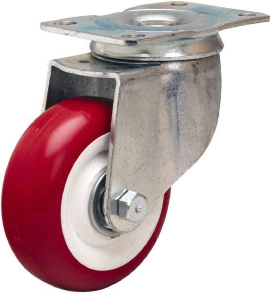 Hamilton - 3-1/2" Diam x 1-3/8" Wide x 4-13/16" OAH Top Plate Mount Swivel Caster - Polyurethane Mold on Polypropylene, 325 Lb Capacity, Sealed Precision Ball Bearing, 2-1/2 x 3-3/4" Plate - A1 Tooling