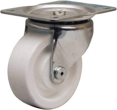 Hamilton - 4" Diam x 1-1/2" Wide x 5" OAH Top Plate Mount Swivel Caster - Polyolefin, 300 Lb Capacity, Plain Bore Bearing, 4 x 5-1/8" Plate - A1 Tooling