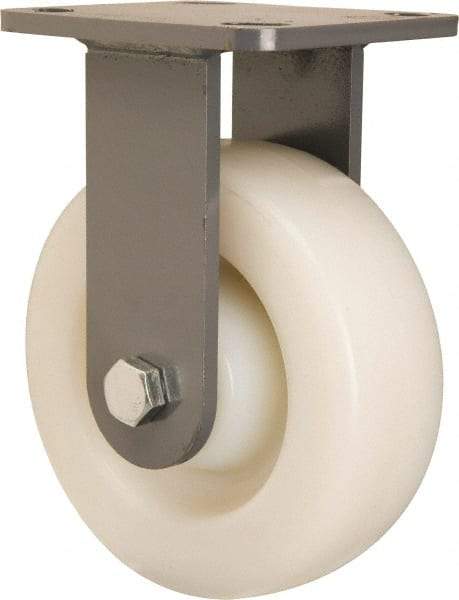 Hamilton - 6" Diam x 2" Wide x 7-1/2" OAH Top Plate Mount Rigid Caster - Nylon, Sealed Precision Ball Bearing, 4 x 4-1/2" Plate - A1 Tooling