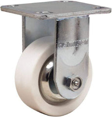 Hamilton - 4" Diam x 1-1/2" Wide x 5-5/8" OAH Top Plate Mount Rigid Caster - Polyolefin, 350 Lb Capacity, Delrin Bearing, 4 x 4-1/2" Plate - A1 Tooling