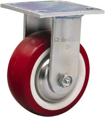 Hamilton - 5" Diam x 2" Wide x 6-1/2" OAH Top Plate Mount Rigid Caster - Polyurethane Mold on Polypropylene, 900 Lb Capacity, Straight Roller Bearing, 4 x 4-1/2" Plate - A1 Tooling