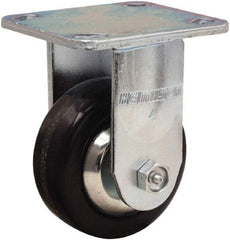 Hamilton - 4" Diam x 1-1/2" Wide x 5-5/8" OAH Top Plate Mount Rigid Caster - Phenolic, 600 Lb Capacity, Straight Roller Bearing, 4 x 4-1/2" Plate - A1 Tooling