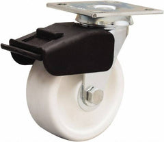 Hamilton - 5" Diam x 2" Wide x 6-1/2" OAH Top Plate Mount Swivel Caster - Polyolefin, 650 Lb Capacity, Delrin Bearing, 4 x 4-1/2" Plate - A1 Tooling