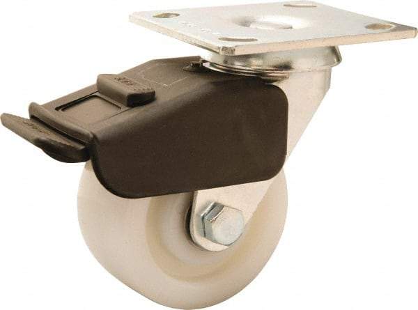 Hamilton - 4" Diam x 2" Wide x 5-5/8" OAH Top Plate Mount Swivel Caster - Nylon, 800 Lb Capacity, Precision Ball Bearing, 4 x 4-1/2" Plate - A1 Tooling