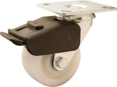 Hamilton - 4" Diam x 2" Wide x 5-5/8" OAH Top Plate Mount Swivel Caster - Nylon, 800 Lb Capacity, Precision Ball Bearing, 4 x 4-1/2" Plate - A1 Tooling