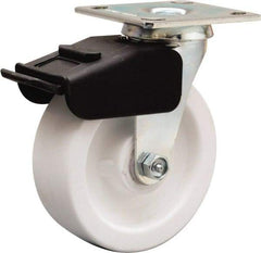 Hamilton - 6" Diam x 2" Wide x 7-1/2" OAH Top Plate Mount Swivel Caster - Polyolefin, 750 Lb Capacity, Delrin Bearing, 4 x 4-1/2" Plate - A1 Tooling