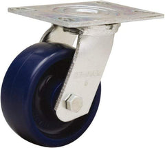 Hamilton - 5" Diam x 2" Wide x 6-1/2" OAH Top Plate Mount Swivel Caster - Polyurethane, 900 Lb Capacity, Sealed Precision Ball Bearing, 4-1/2 x 6-1/4" Plate - A1 Tooling