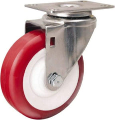 Hamilton - 4" Diam x 1-3/8" Wide x 5-1/8" OAH Top Plate Mount Swivel Caster - Polyurethane Mold on Polypropylene, 325 Lb Capacity, Delrin Bearing, 2-3/8 x 3-5/8" Plate - A1 Tooling